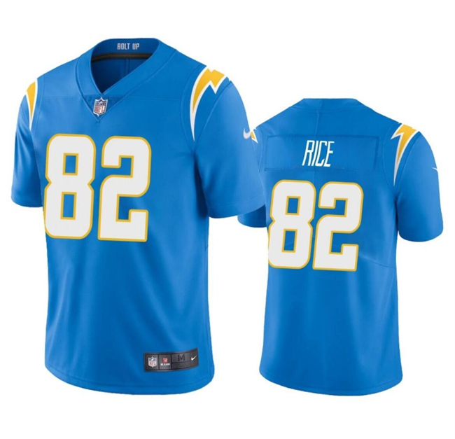 Youth Los Angeles Chargers #82 Brenden Rice Light Blue 2024 Draft Vapor Limited Football Stitched Jersey